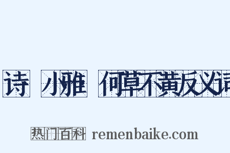 诗·小雅·何草不黄反义词是什么意思的图片